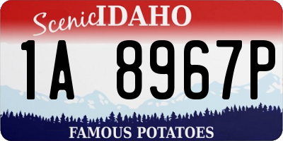ID license plate 1A8967P