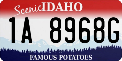 ID license plate 1A8968G