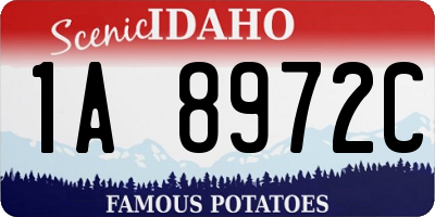 ID license plate 1A8972C