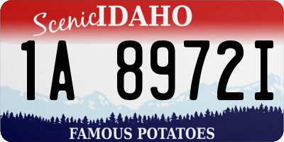 ID license plate 1A8972I