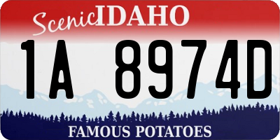 ID license plate 1A8974D