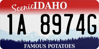 ID license plate 1A8974G