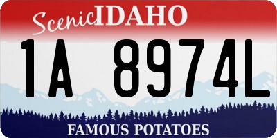 ID license plate 1A8974L