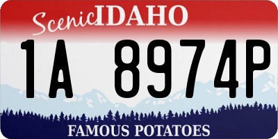 ID license plate 1A8974P