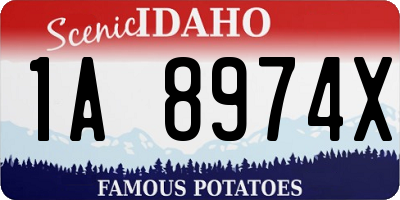 ID license plate 1A8974X