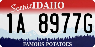 ID license plate 1A8977G