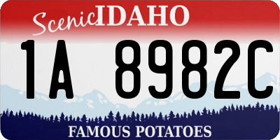 ID license plate 1A8982C