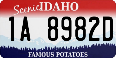 ID license plate 1A8982D