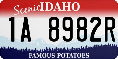 ID license plate 1A8982R