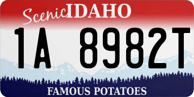 ID license plate 1A8982T