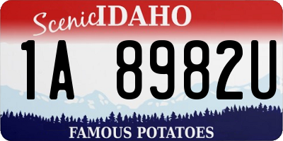 ID license plate 1A8982U