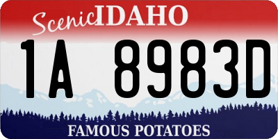 ID license plate 1A8983D