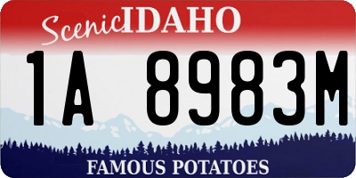 ID license plate 1A8983M