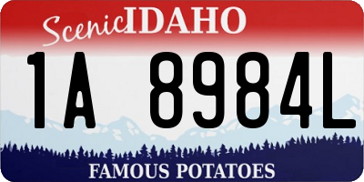 ID license plate 1A8984L