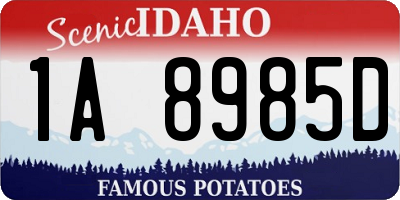 ID license plate 1A8985D