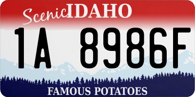 ID license plate 1A8986F