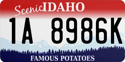 ID license plate 1A8986K