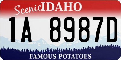 ID license plate 1A8987D