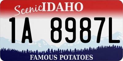ID license plate 1A8987L