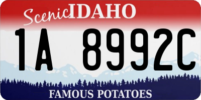 ID license plate 1A8992C