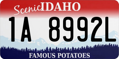 ID license plate 1A8992L