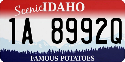 ID license plate 1A8992Q
