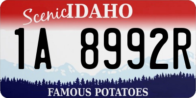 ID license plate 1A8992R
