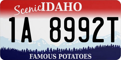 ID license plate 1A8992T