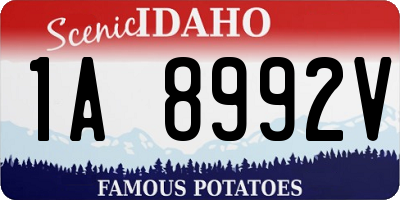 ID license plate 1A8992V