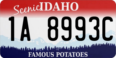 ID license plate 1A8993C