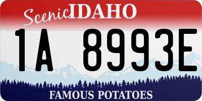 ID license plate 1A8993E