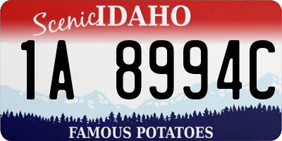 ID license plate 1A8994C