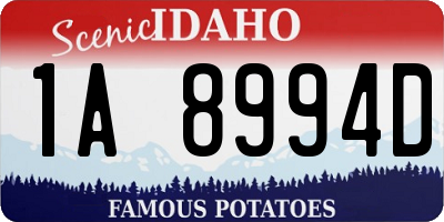 ID license plate 1A8994D