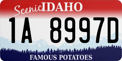 ID license plate 1A8997D