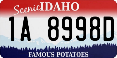 ID license plate 1A8998D