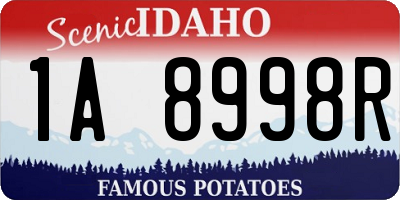 ID license plate 1A8998R