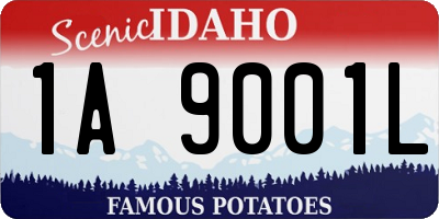 ID license plate 1A9001L