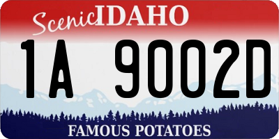 ID license plate 1A9002D