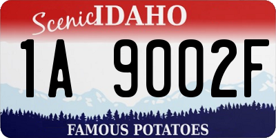 ID license plate 1A9002F