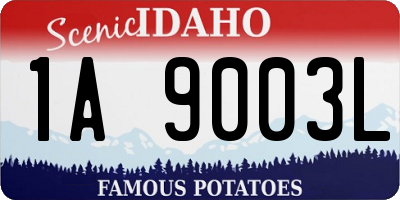 ID license plate 1A9003L