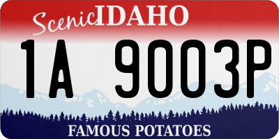 ID license plate 1A9003P