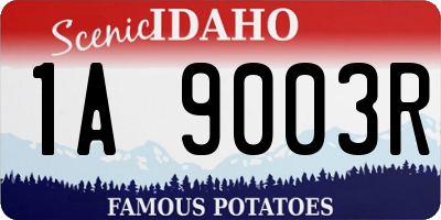 ID license plate 1A9003R