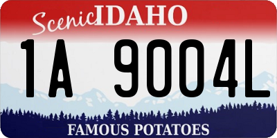 ID license plate 1A9004L