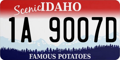 ID license plate 1A9007D