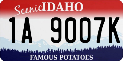 ID license plate 1A9007K