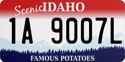 ID license plate 1A9007L