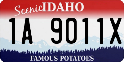 ID license plate 1A9011X