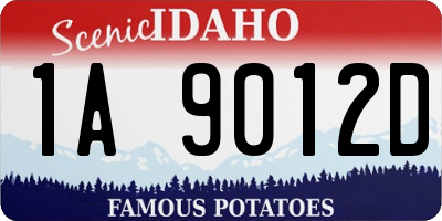 ID license plate 1A9012D