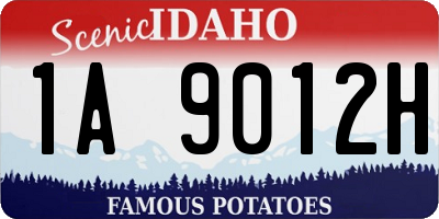 ID license plate 1A9012H