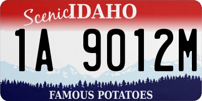 ID license plate 1A9012M